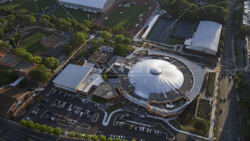 Alexander Memorial Coliseum at the Georgia Institute of Technology, Atlanta Aerial Stock Photo AX39_027.0000163F | Axiom Images