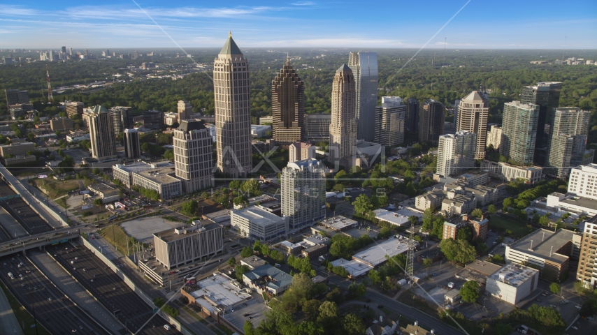 Skyscrapers in the Midtown area of Atlanta, Georgia Aerial Stock Photos AX39_030.0000323F