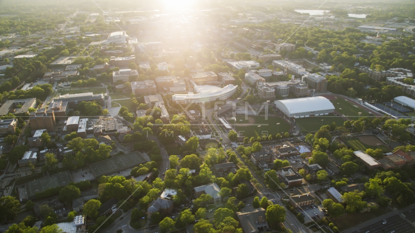 Georgia Institute of Technology campus at sunset, Atlanta, Georgia Aerial Stock Photo AX39_051.0000028F | Axiom Images