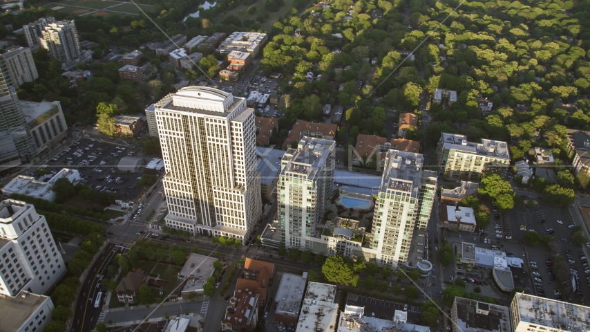 999 Peachtree Street and condominium complex, Midtown Atlanta, Georgia Aerial Stock Photo AX39_052.0000153F | Axiom Images