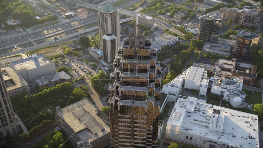 Top of Promenade II, Midtown Atlanta, Georgia Aerial Stock Photo AX39_054.0000126F | Axiom Images