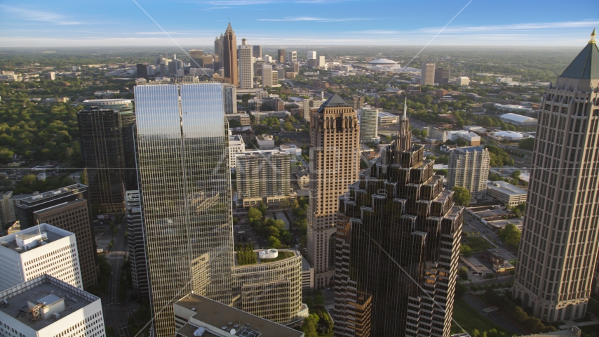 Promenade II, 1180 Peachtree, skyscrapers, Midtown Atlanta, Georgia Aerial Stock Photo AX39_058.0000161F | Axiom Images