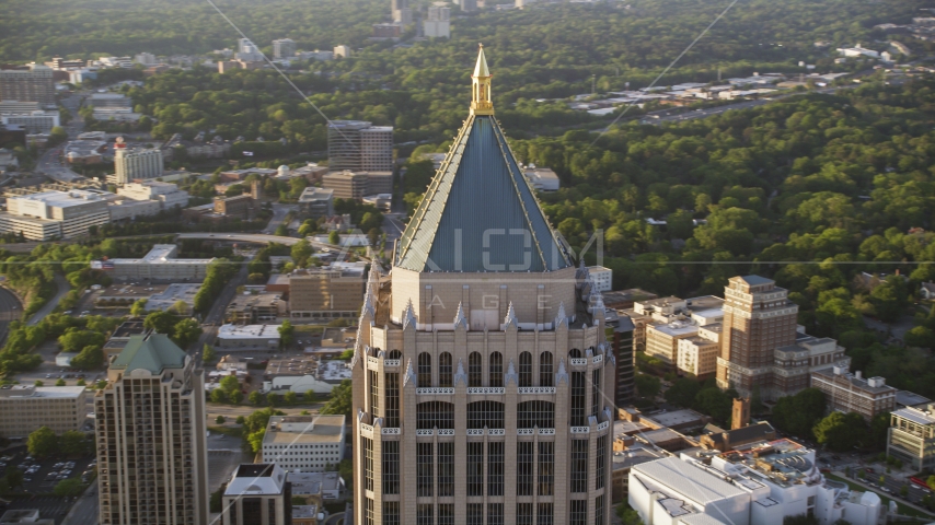 The top of One Atlantic Center, Midtown Atlanta, Georgia Aerial Stock Photo AX39_060.0000230F | Axiom Images