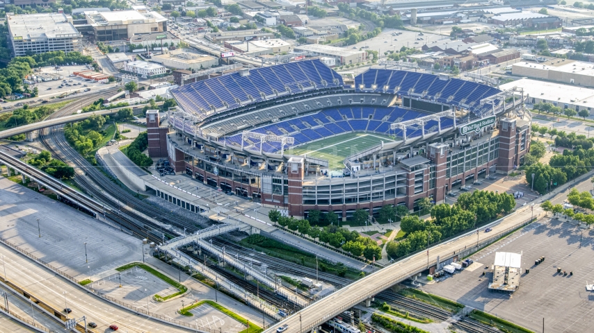M&T Bank Stadium in Baltimore, Maryland Aerial Stock Photo AXP073_000_0020F | Axiom Images