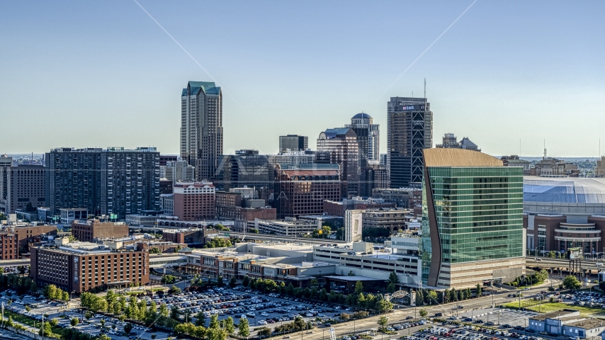 The Four Seasons and Lumière Place hotels in Downtown St. Louis, Missouri Aerial Stock Photo ...