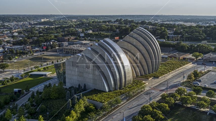 A Concert Hall In Downtown Kansas City Missouri Aerial Stock Photo a-concert-hall-in-downtown-kansas-city-missouri-aerial-stock-photo