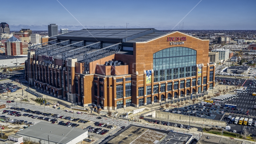 Lucas Oil Stadium in Indianapolis, Indiana Aerial Stock Photo DXP001_089_0007 | Axiom Images