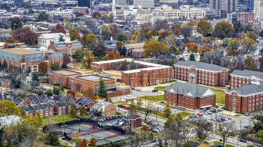 The campus of Transylvania University in Lexington, Kentucky Aerial Stock Photo DXP001_099_0008 | Axiom Images