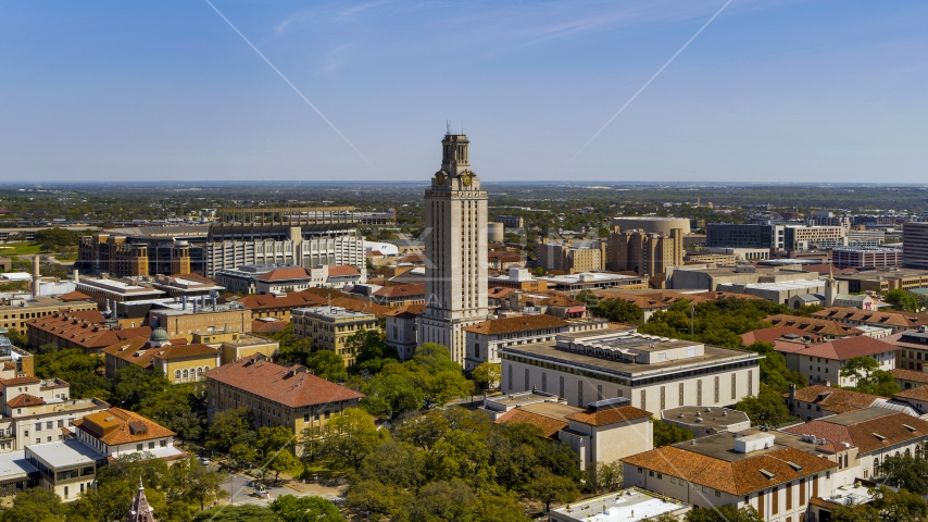 The UT Tower at the University of Texas, Austin, Texas Aerial Stock Photo DXP002_107_0006 | Axiom Images