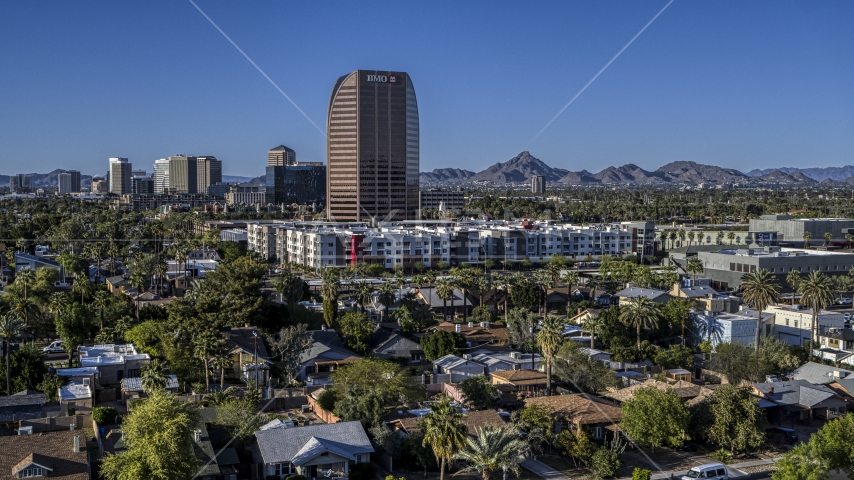 The BMO Tower high-rise office building in Phoenix, Arizona Aerial Stock Photo DXP002_138_0006 | Axiom Images