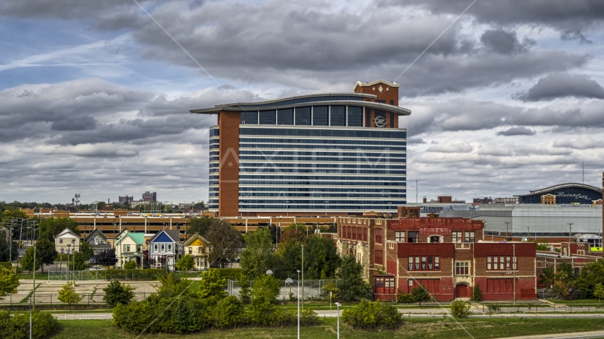 MotorCity Casino Hotel in Detroit, Michigan Aerial Stock Photo DXP002_190_0001 | Axiom Images