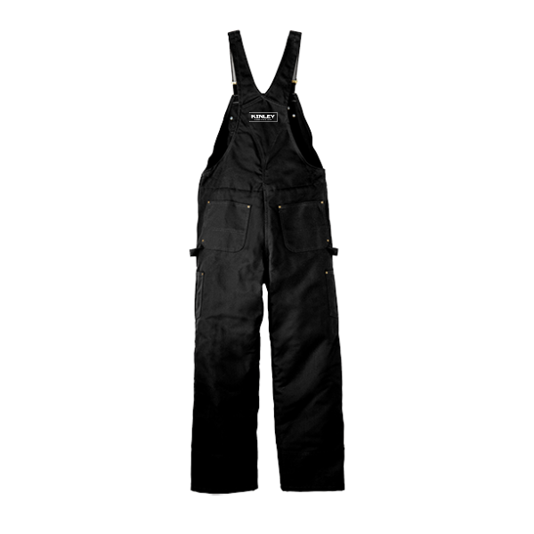 Duck quilt lined zip to thigh bib overalls kinley construction