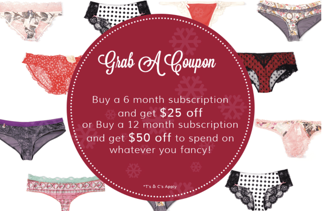 A Year of Boxes™ | Panty by Post Coupon Code December 2017 - A Year of Boxes™