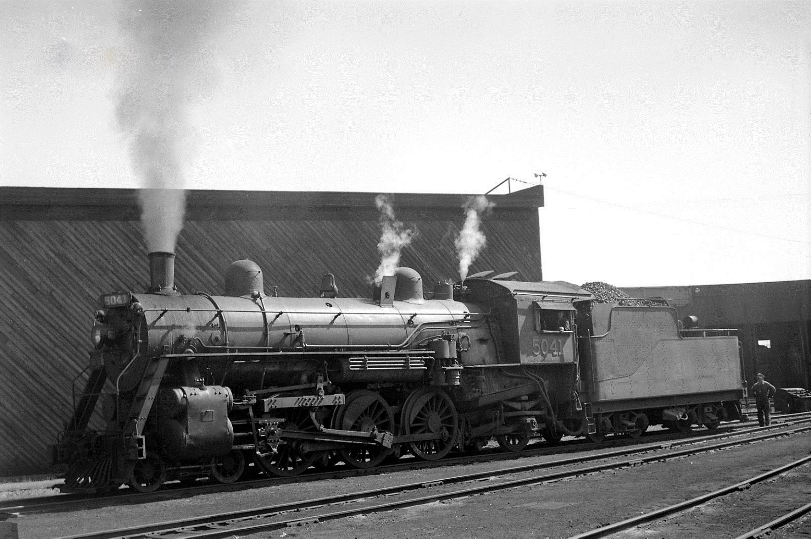 Engine No 5041 In Front Of The Roundhouse In The Allandale Rail Yard