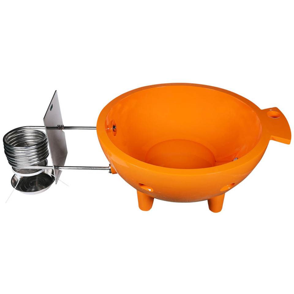 Bath4All ALFI Brand Orange Round Fiberglass Portable Outdoor Hot Tub