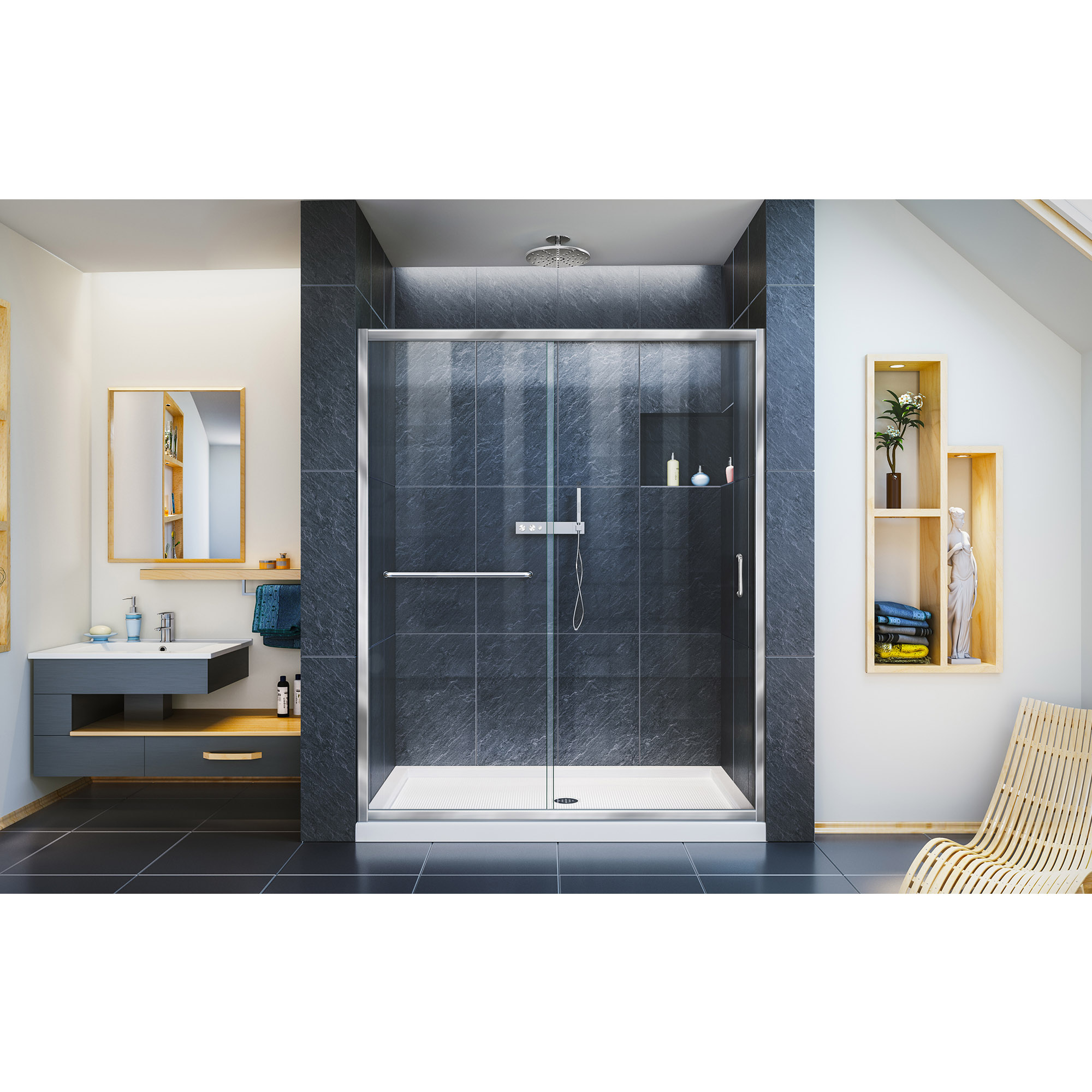 walk in shower slope