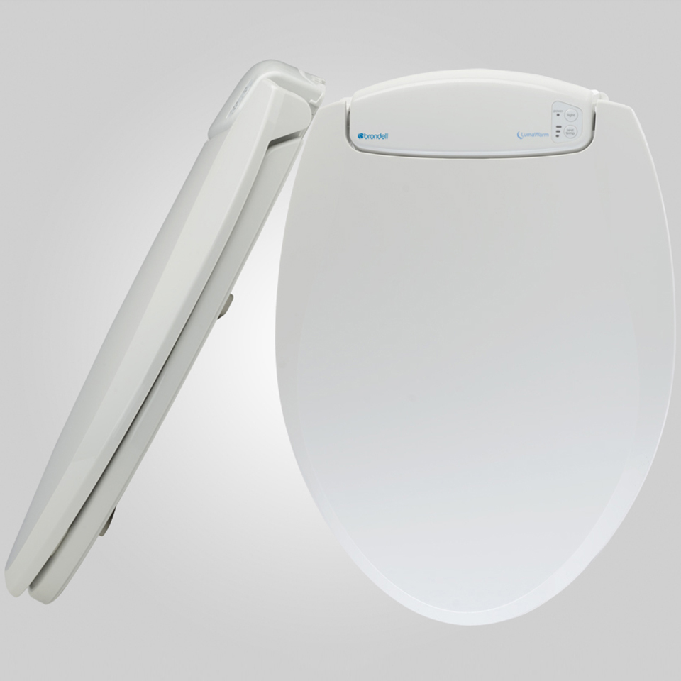 Brondell L60RB LumaWarm Heated Nightlight Toilet Seat Round Biscuit