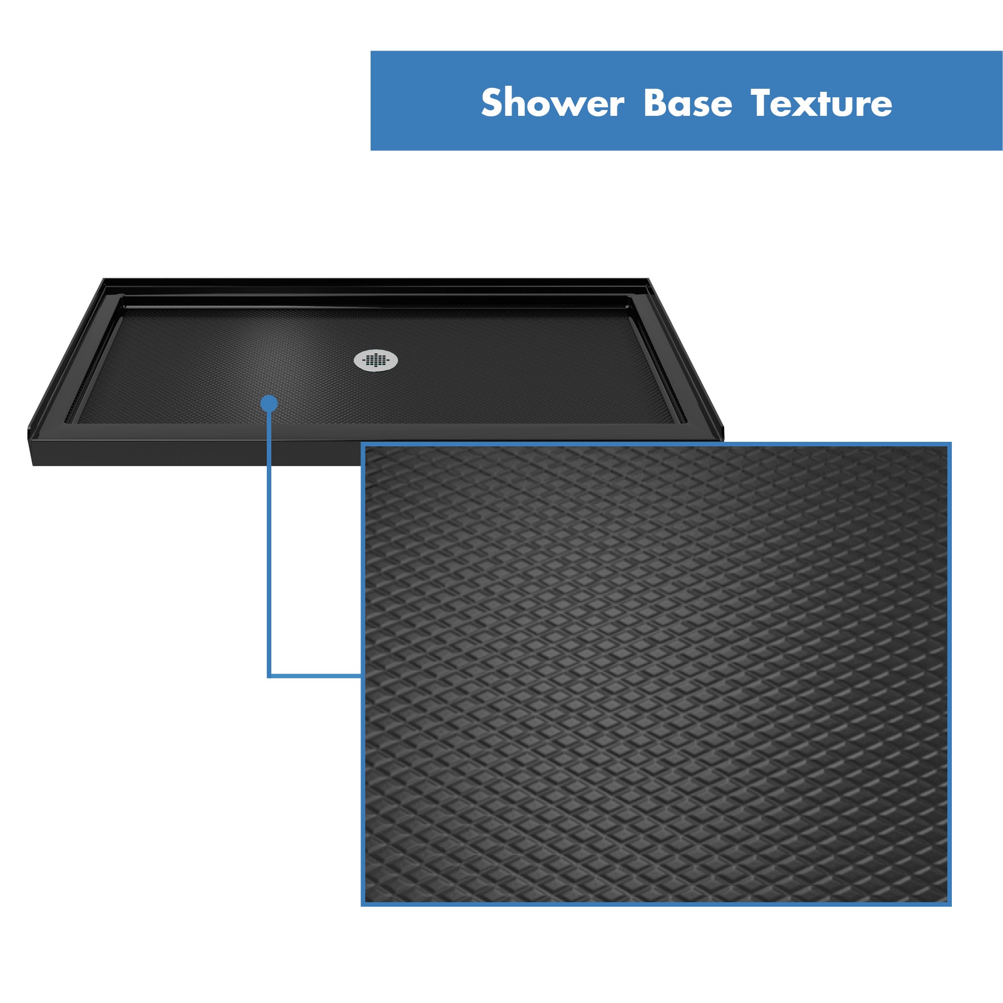 DreamLine DLT113660088 SlimLine 36 x 60" Shower Base in Black Center