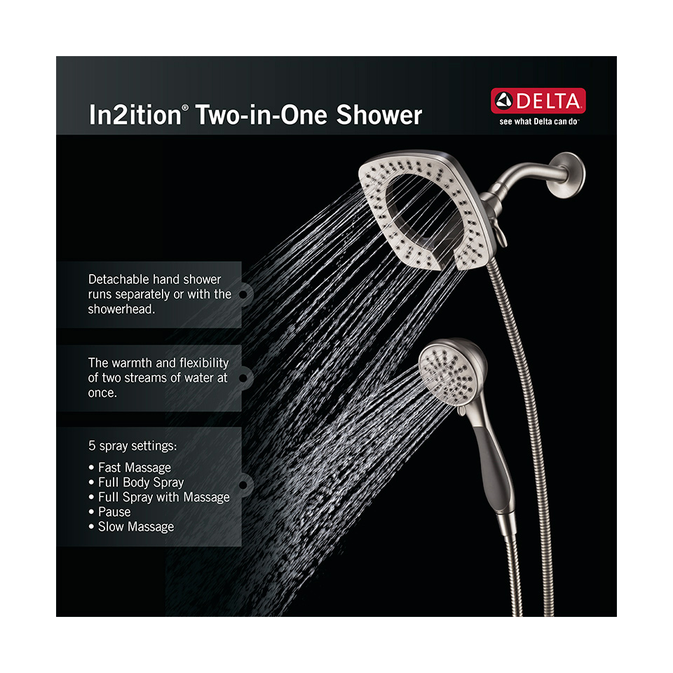 Bath4All - Delta 58469-CZ-PK In2ition 2-in-1 Shower Head and Hand Bath4All - Delta 58469-CZ-PK In2ition 2-in-1 Shower Head and Hand