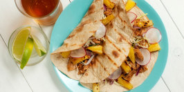 Crunchy Spicy Shredded Pork Tacos With Pineapple Salsa-image