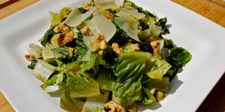 Grilled Romaine and Walnuts