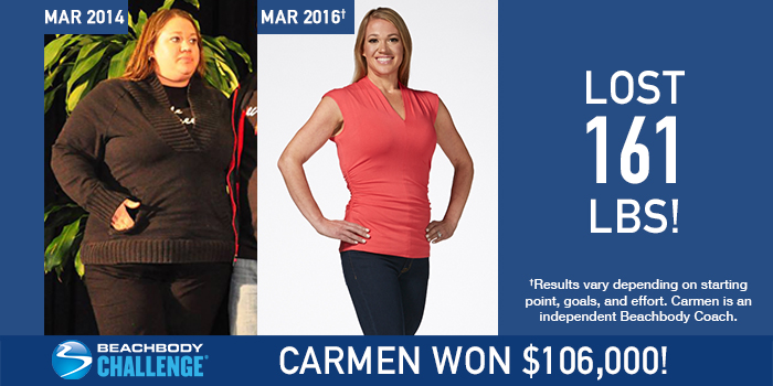 Beachbody Results: Carmen Lost 161 Pounds and Won $106,000!