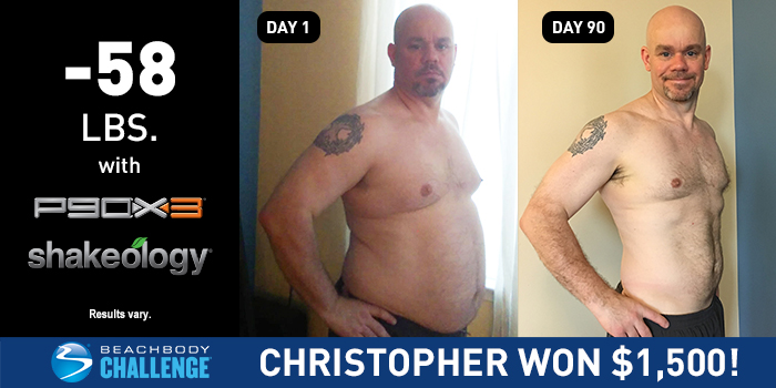 Christopher Lost 58 Pounds in 90 Days with P90X3!