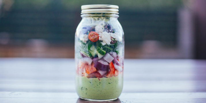 Greek Zucchini Salad in a Mason Jar