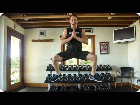 Tony Horton demonstrates how to do plyometric squats with variations.