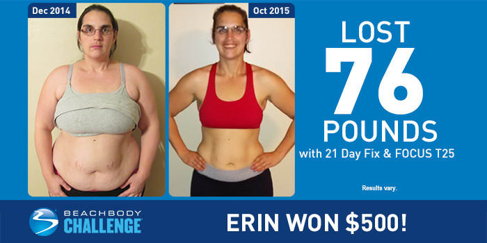 21 Day Fix Results: Erin Lost 76 Pounds