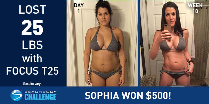 FOCUS T25 Results: Sophia Lost 25 Pounds in 10 Weeks!