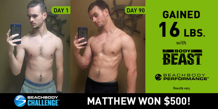 Body Beast Results: Matthew Gained 16 Pounds of Muscle in 90 Days