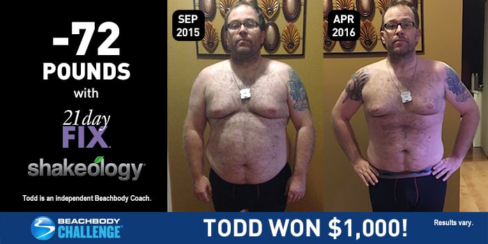 21 Day Fix Results: Todd Lost Over 70 Pounds and Won $1,000!