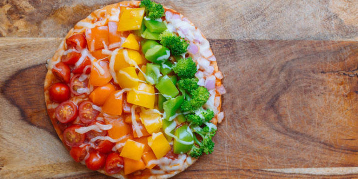 Rainbow Veggie Flatbread Pizza