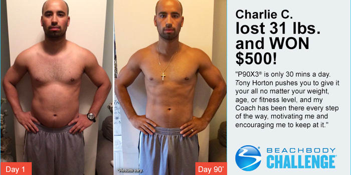 P90X3 Results: Charlie Lost 31 Pounds and Won $500