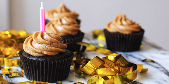 Flourless Brownie Cupcakes With Peanut Butter Frosting