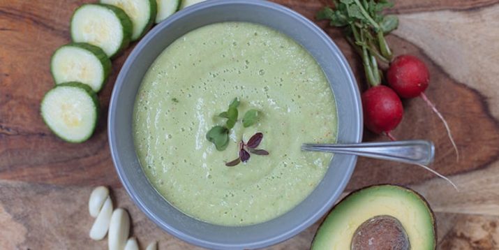Green Gazpacho With Cucumber and Radishes