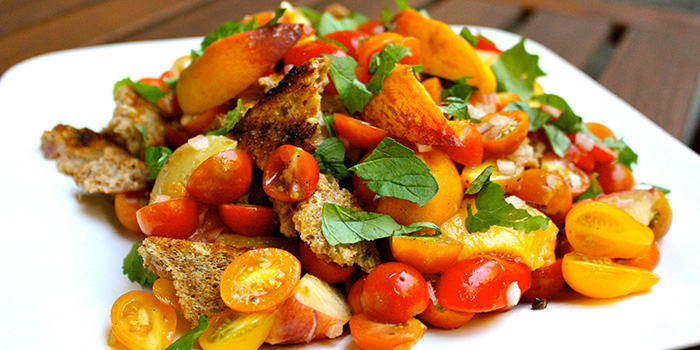 Grilled Peach Panzanella