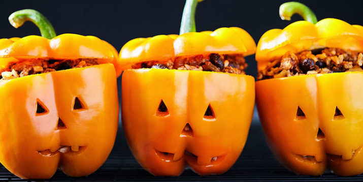 Jack-o’-Lantern Stuffed Peppers