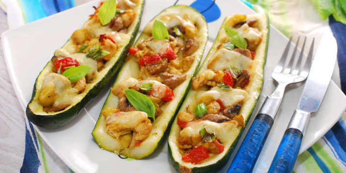 Mexican Chicken Zucchini Boats