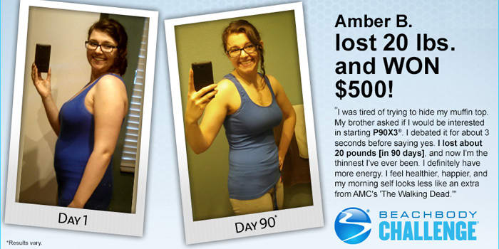 P90X3 Results: Amber Lost 20 Pounds and Won $500