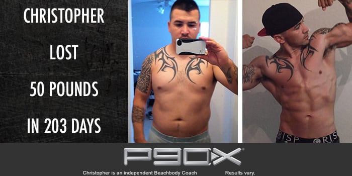 Transformation Tuesday: Christopher Lost 50 Pounds with P90X!