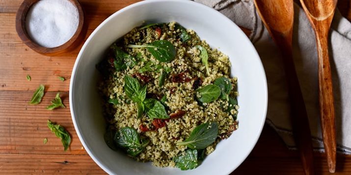 Quinoa With Sun-Dried Tomatoes and Pesto