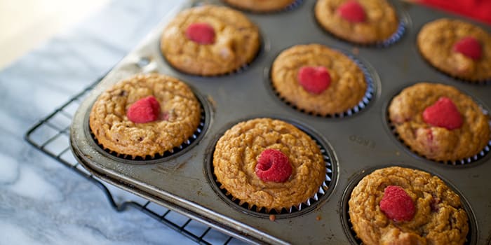 Raspberry Muffins with Chia Seeds