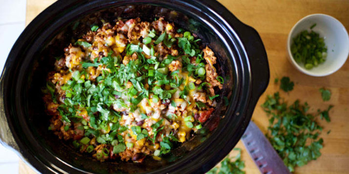 Slow Cooker Cheesy Chicken Enchiladas