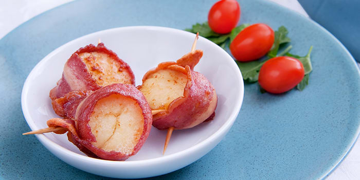 Turkey Bacon-Wrapped Scallops
