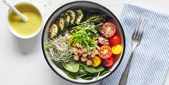 Vegan Buddha Bowl With Spring Vegetables