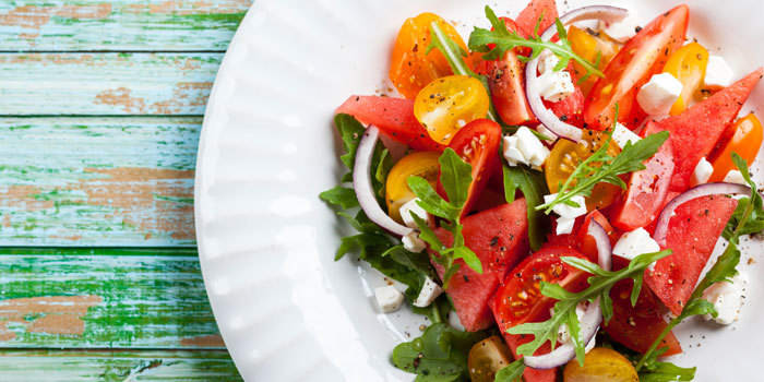 Watermelon and Heirloom Tomato Salad