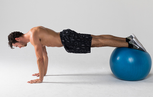 Best Ab Exercises - Feet-Elevated Stability Ball Plank