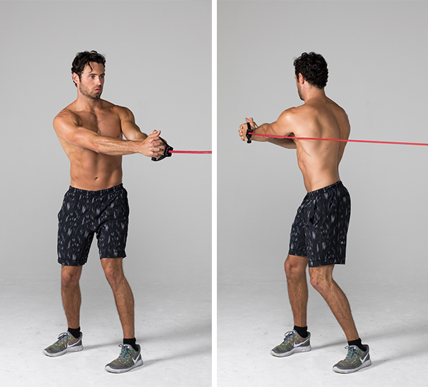 Best Ab Exercises - Standing Band Rotation